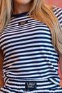 Girlie Girl Originals - LM-STRIPE BABY DOLL TOP SS-NAVY