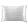 Silky pillowcase with geometric pattern on a white background