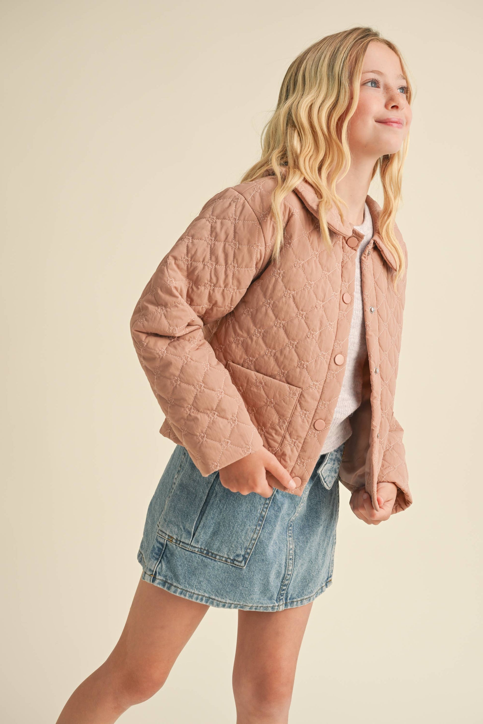 heart and arrow - TWEEN KIDS GIRLS DROP SHOULDER JACKET (7-14)