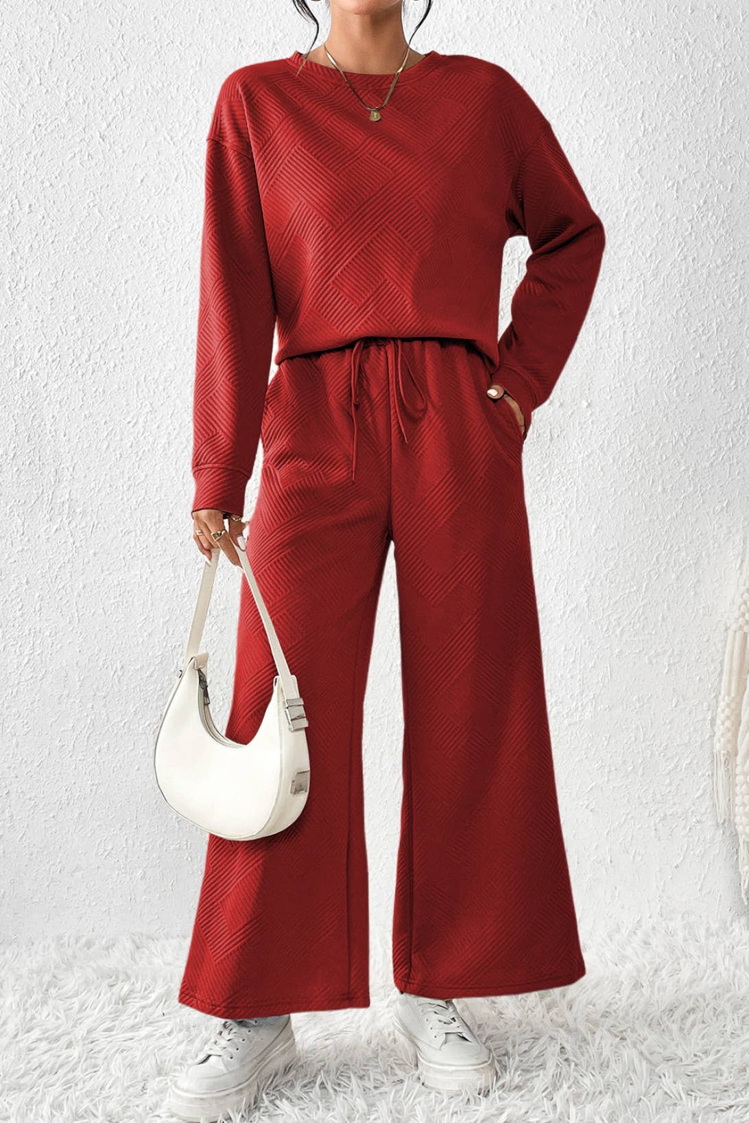 Little Daisy Closet - LDC Ultra Loose Textured 2pcs Slouchy Outfit