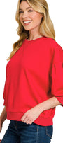42POPS - `Scuba Dolman Sleeve Pullover SI-29323 Zenana