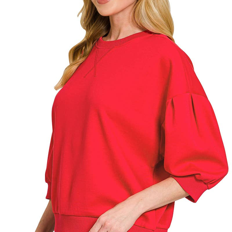 42POPS - `Scuba Dolman Sleeve Pullover SI-29323 Zenana