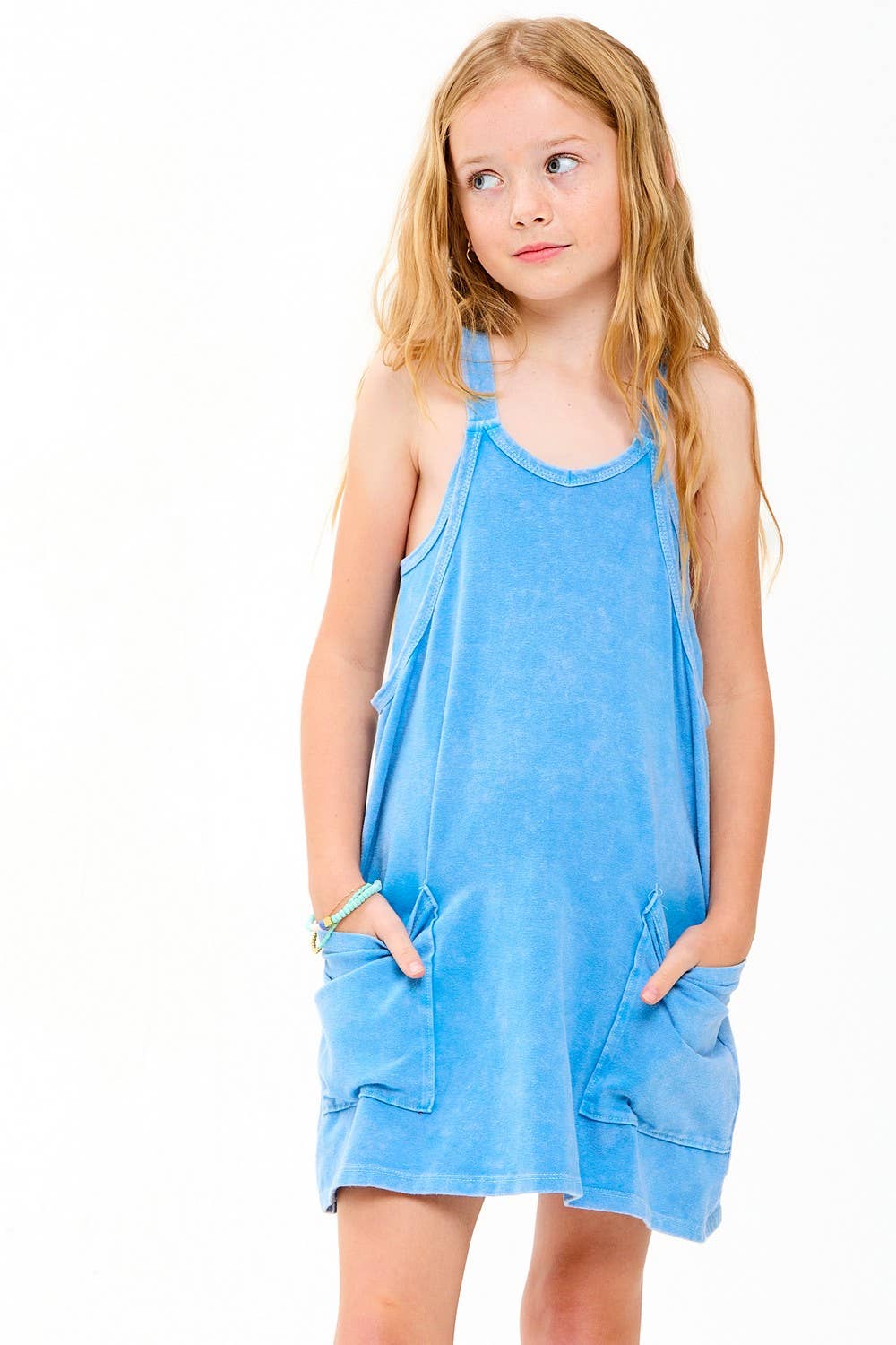 Good Girl - Mineral Washed Dress with Built-in Romper Lining
