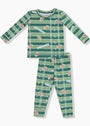 Green football field  glow in the dark pajamas  on white background