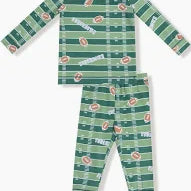 Green football field  glow in the dark pajamas  on white background