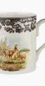 Mug with decorative design of a deer and landscape
