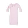 Pink gown with ruffle on white background