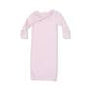 Pink gown with ruffle on white background