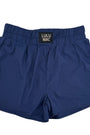 Blue shorts with a Lulu Mac label on a white background