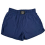 Blue shorts with a Lulu Mac label on a white background