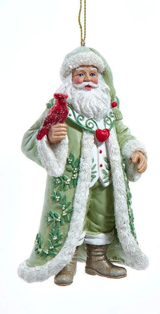 5.25" Santa with Cardinal/Wreath