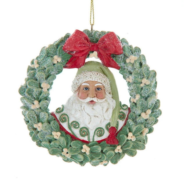 4" Mistletoe Wreath Santa