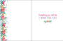 Greeting card with floral design and text on a white background