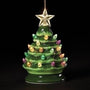 Decorative Vintage  Christmas tree ornament with colorful lights and a star on a black background
