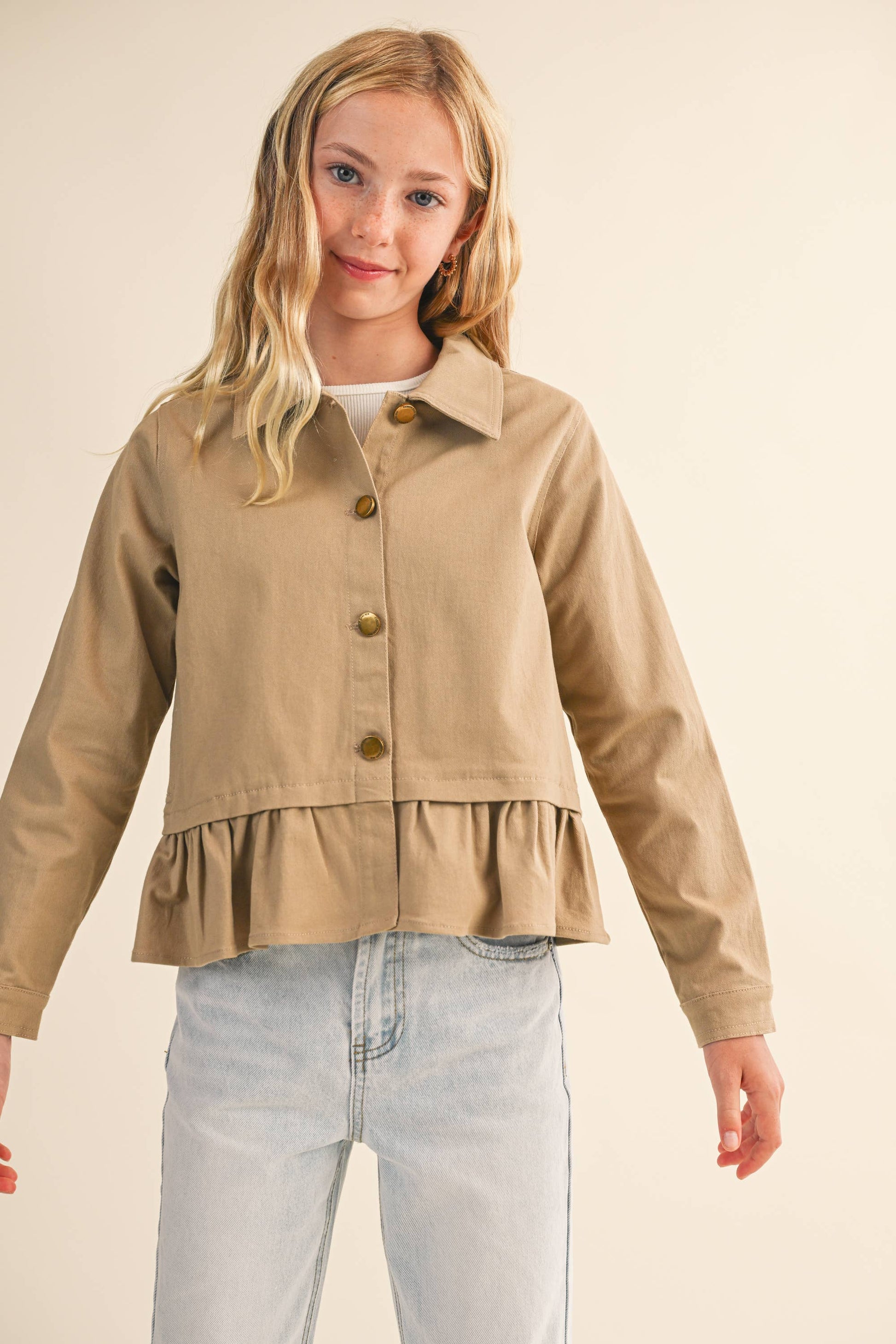 heart and arrow - TWEEN KIDS GIRLS CROPPED FIELD JACKET (7-14)