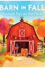 Book cover of 'Barn in Fall' with a red barn, autumn trees, and farm animals.