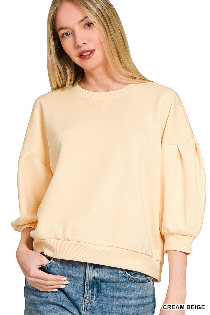 42POPS - `Scuba Dolman Sleeve Pullover SI-29323 Zenana