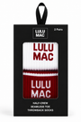 Crimson half-crew throwback socks, seamless toe, 2-pair box package