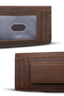 American Leather Goods - Personalized Leather Wallet with Magnet Clip