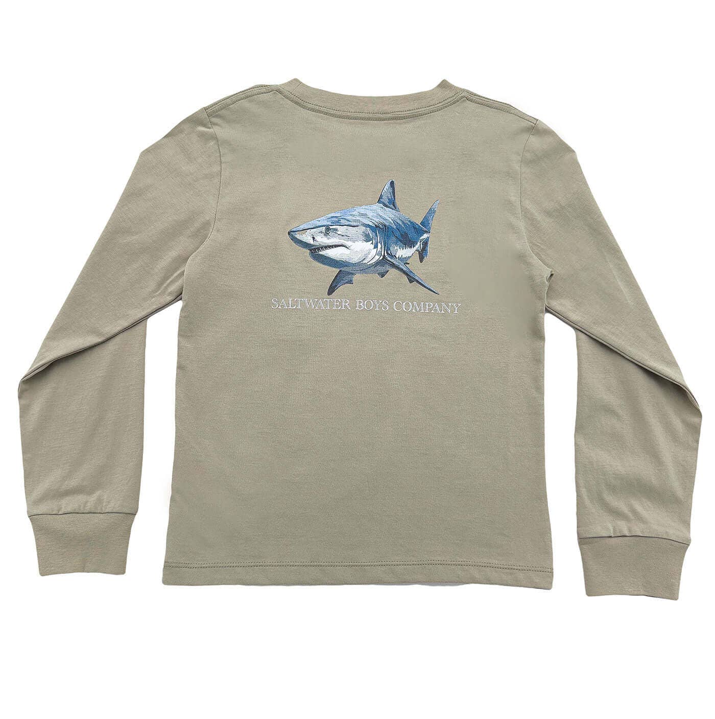 Saltwater Boys Company - Great White Boys Graphic Tee LS Taupe