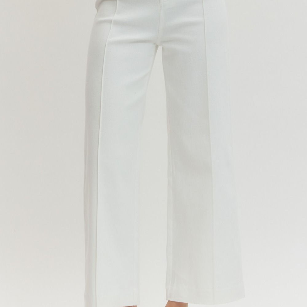 White pants on a white background