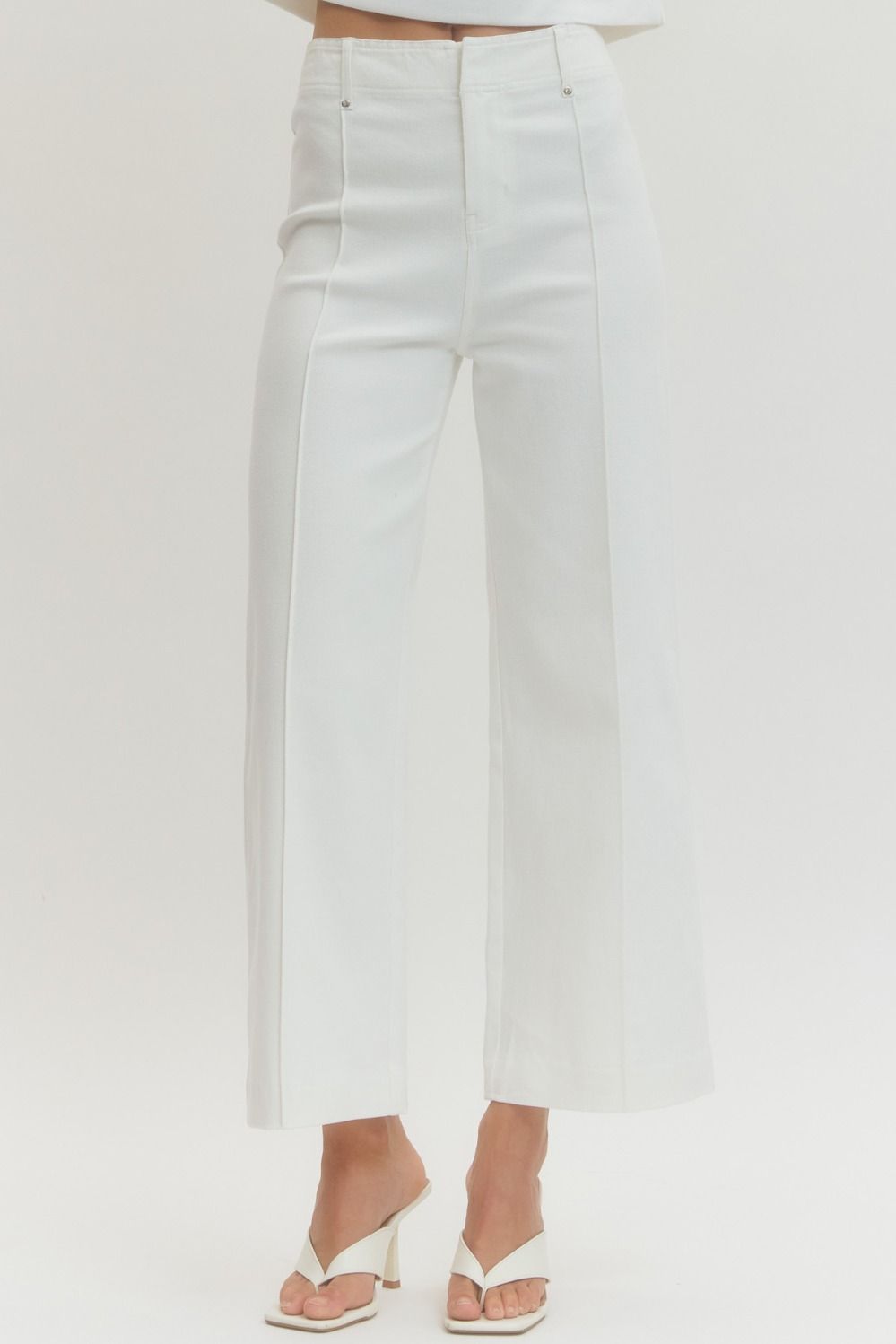White pants on a white background
