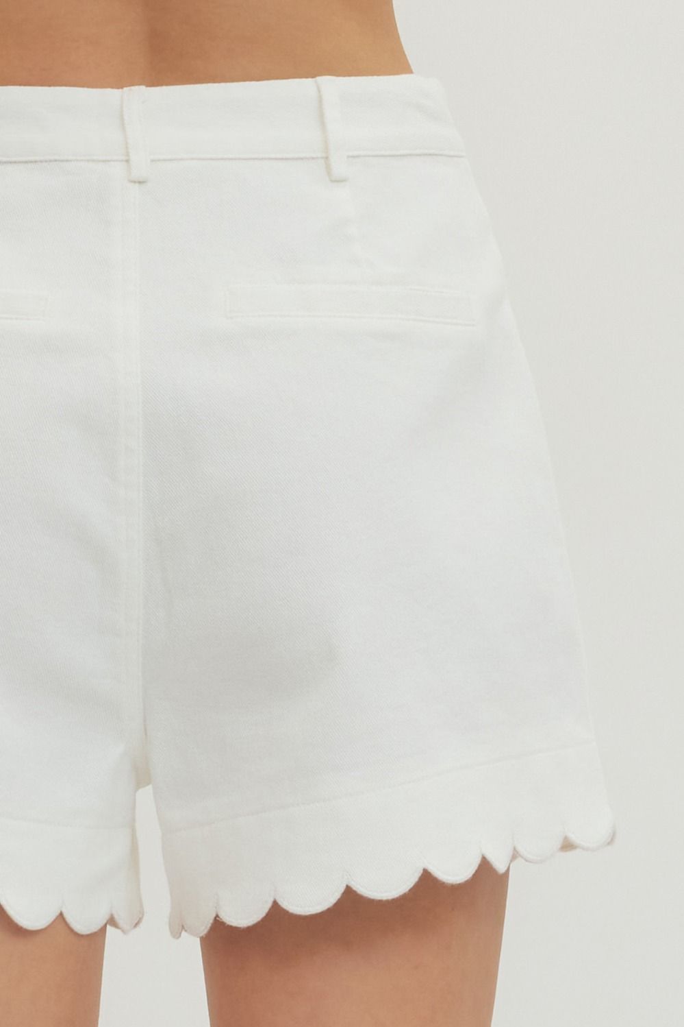 White Entro Scalloped Shorts