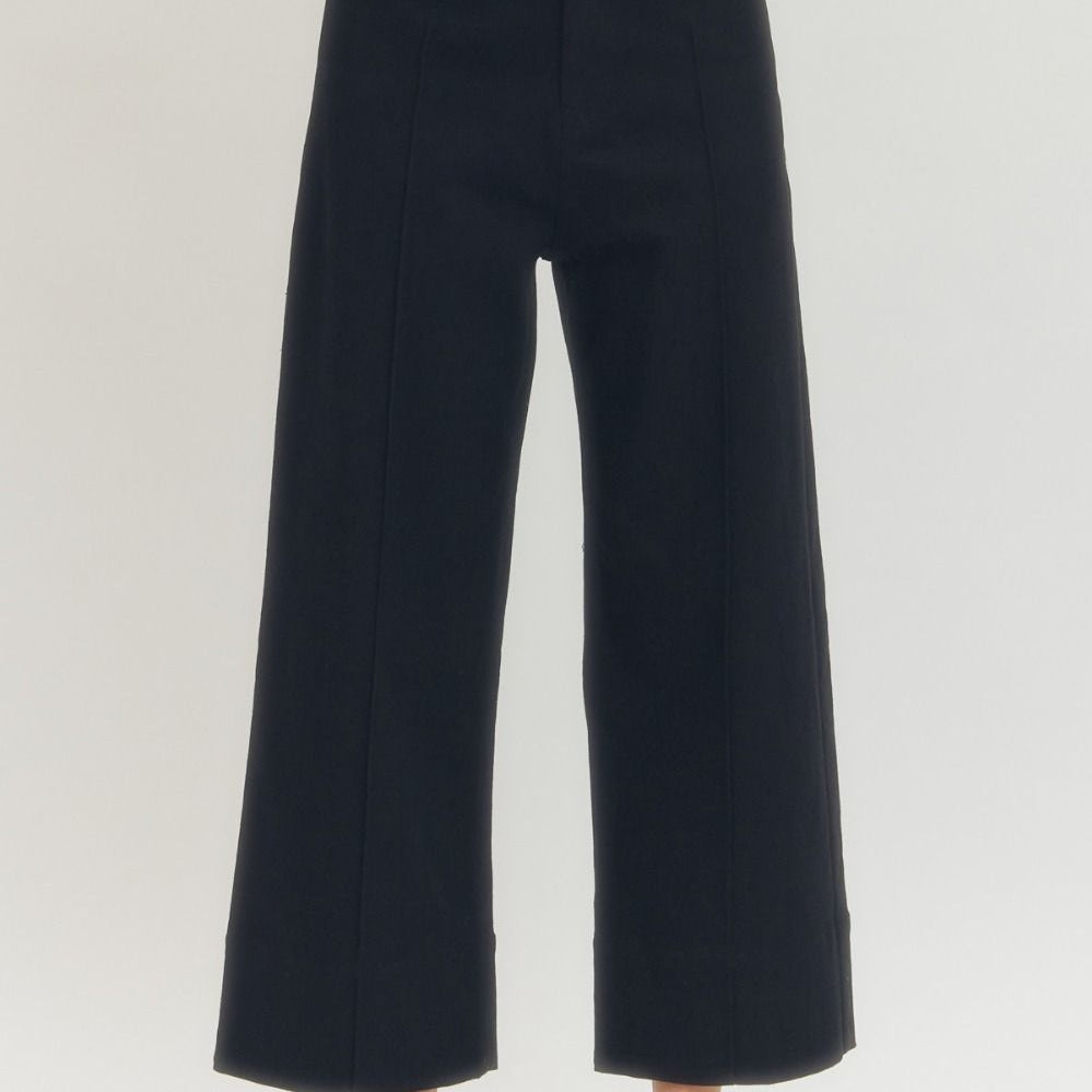 Black Cropped Wide Leg pants