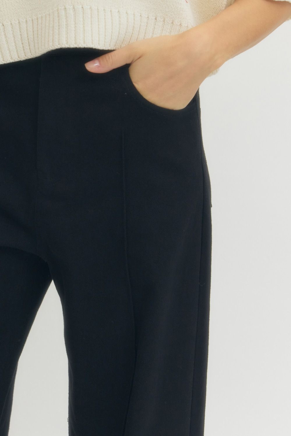 Black Cropped Wide Leg pants
