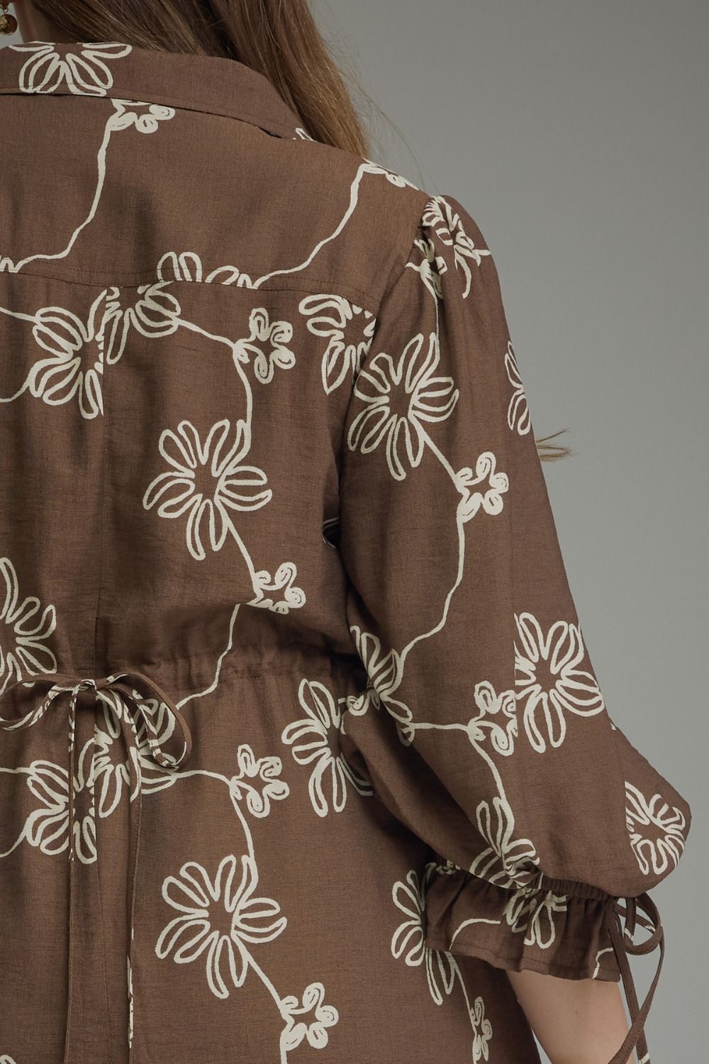 Plus Size Brown Floral Dress