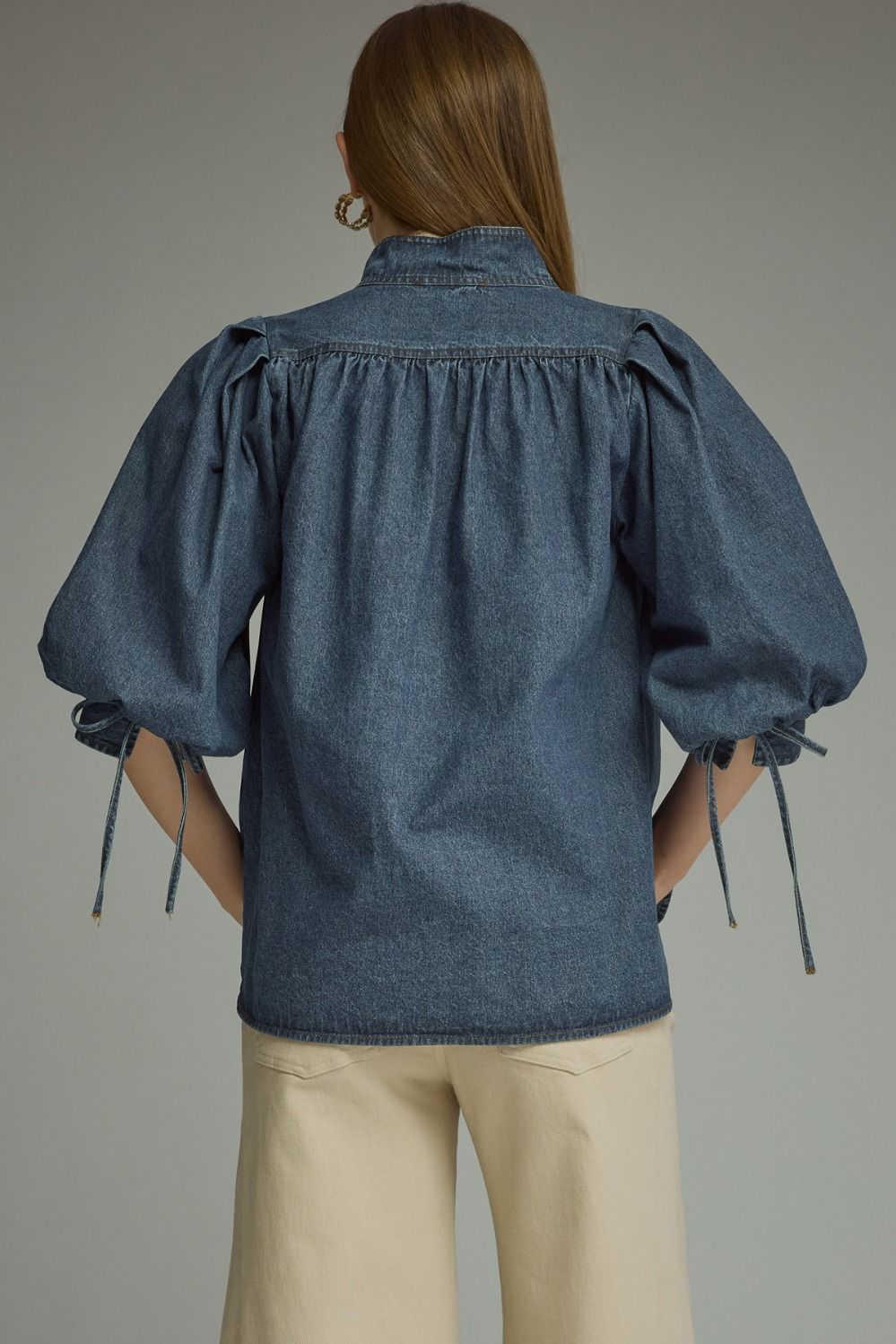 Dark Denim Top with Sleeves