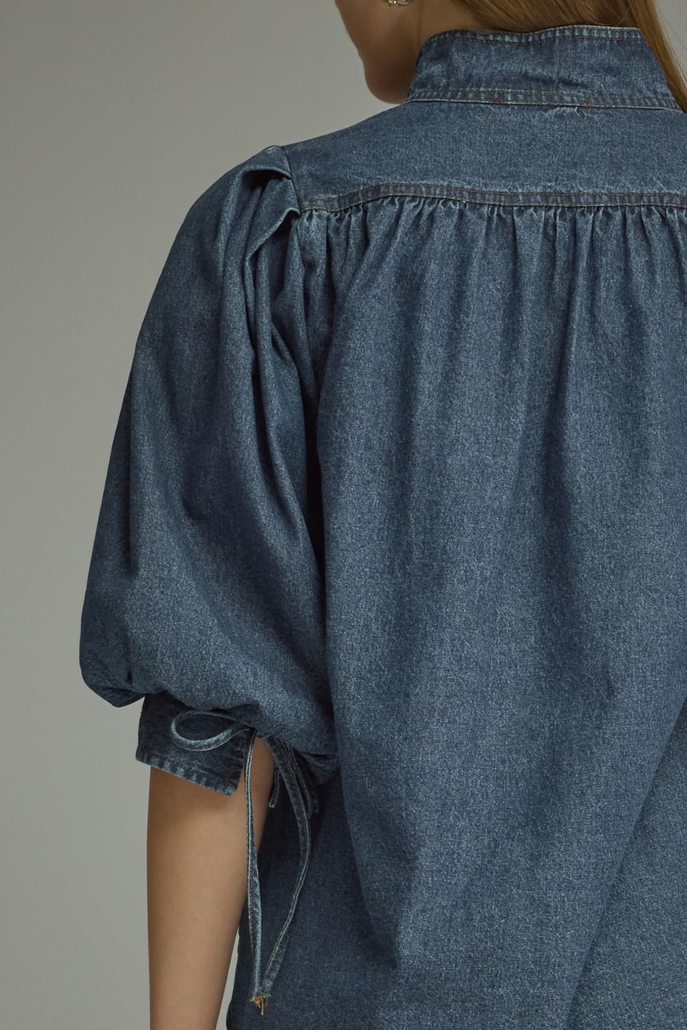 Dark Denim Top with Sleeves