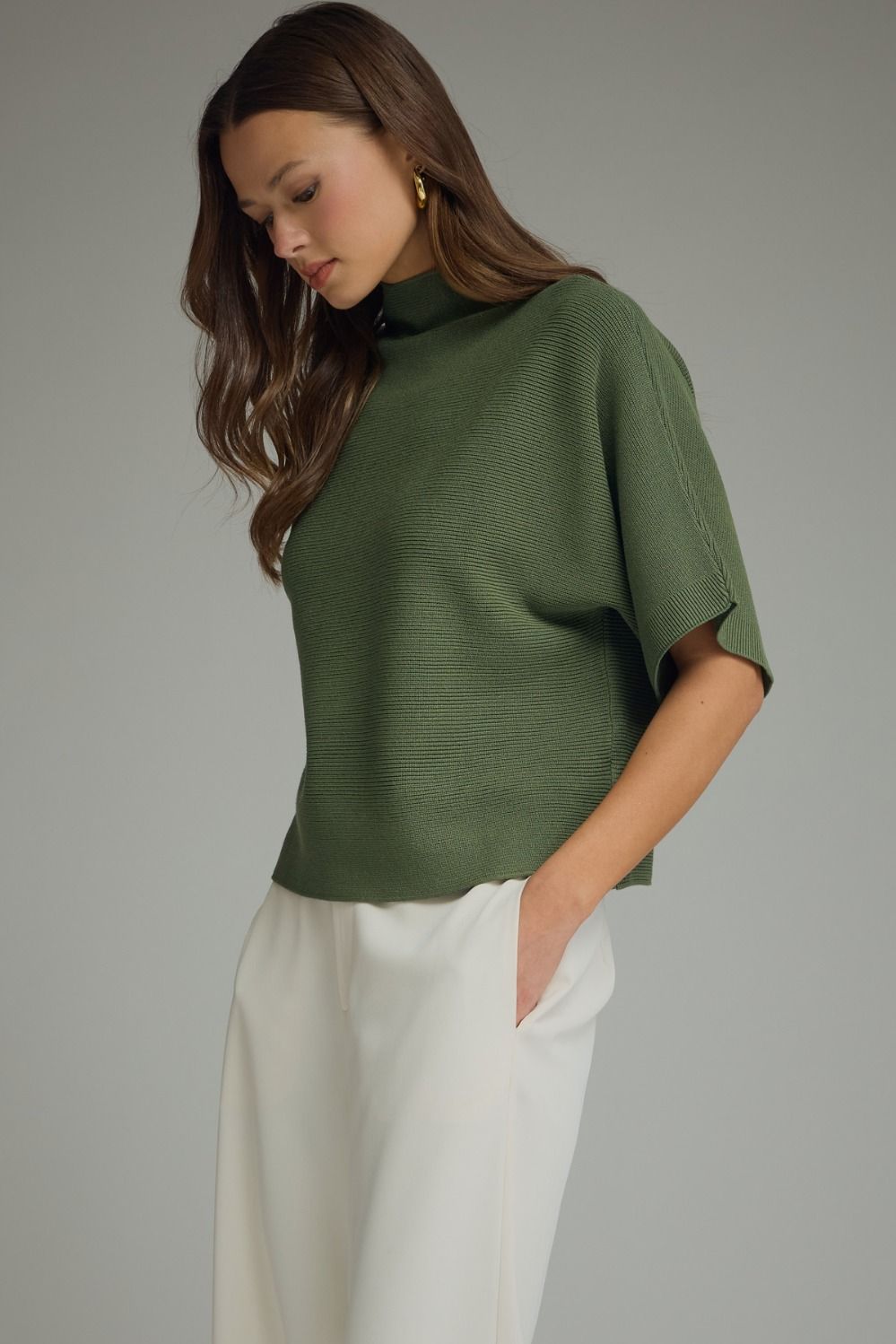 Olive Sweater Top