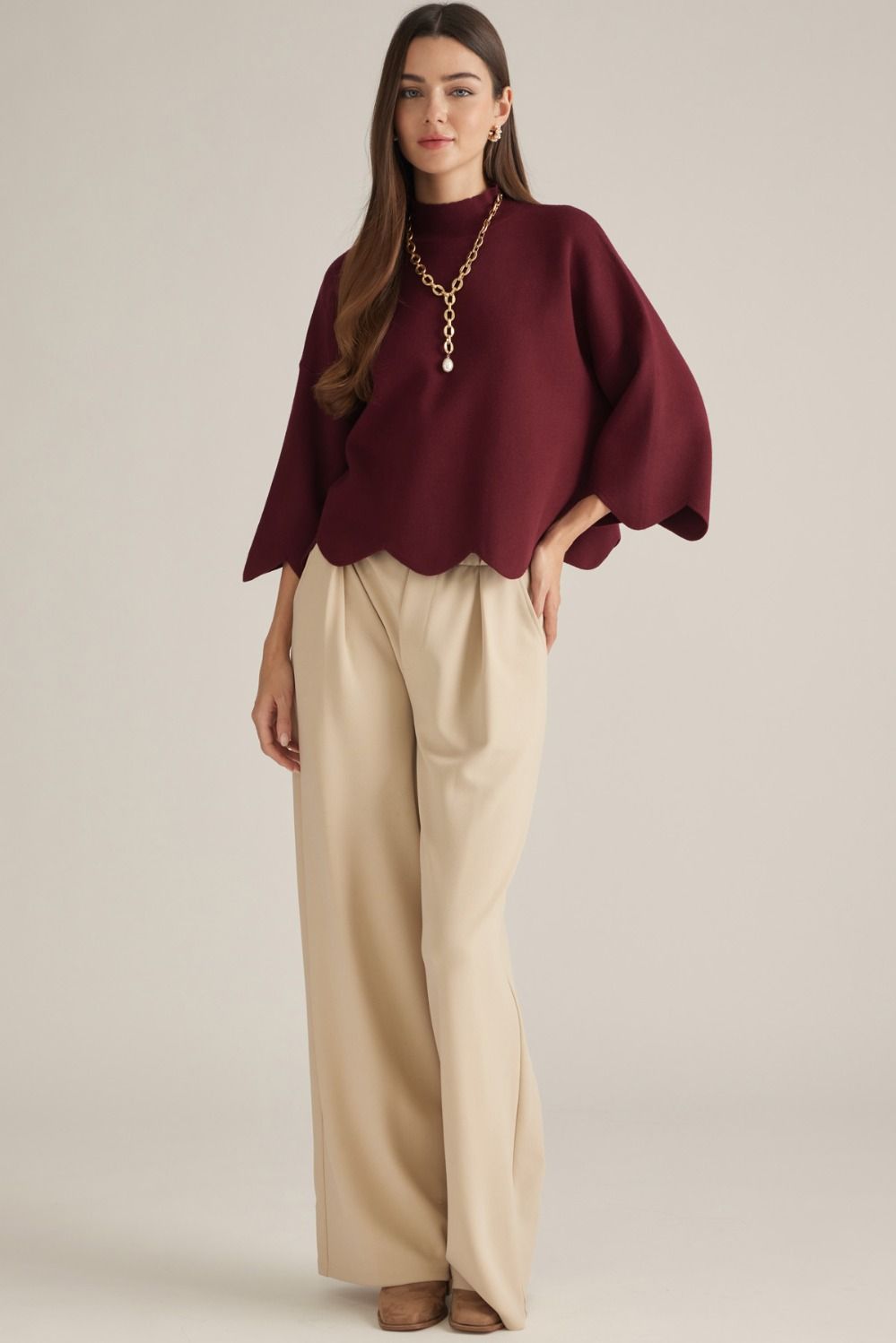 Scalloped Edge Sweater