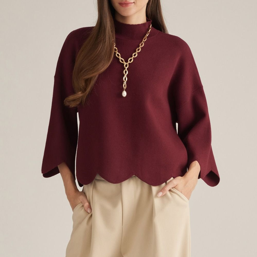 Scalloped Edge Sweater