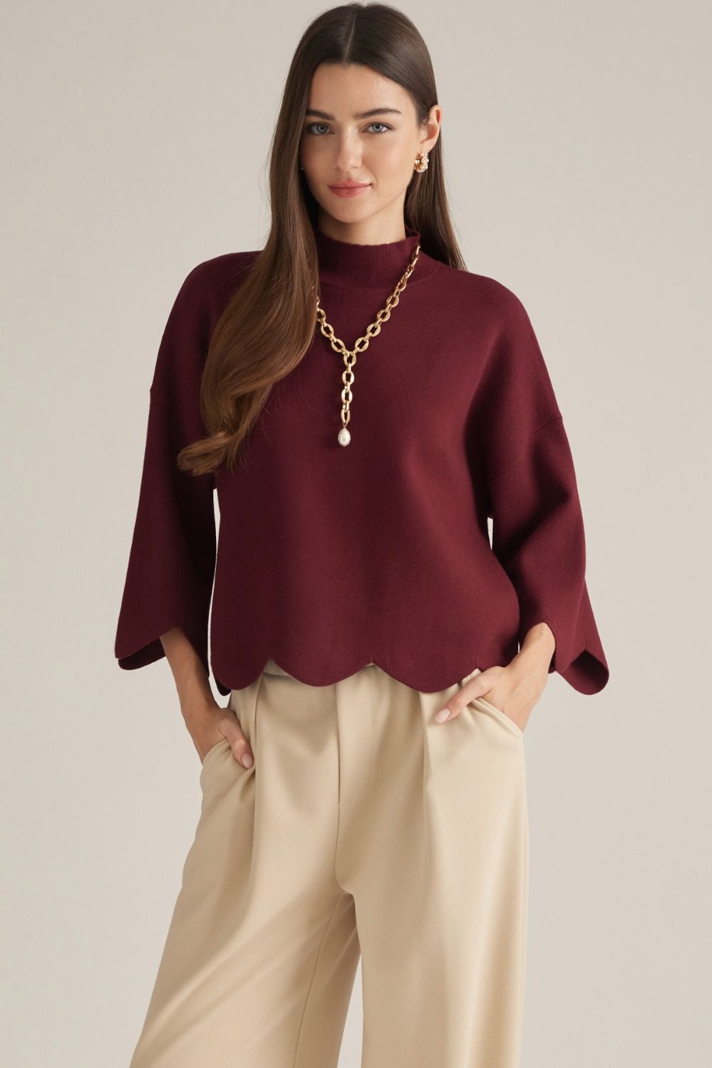 Scalloped Edge Sweater