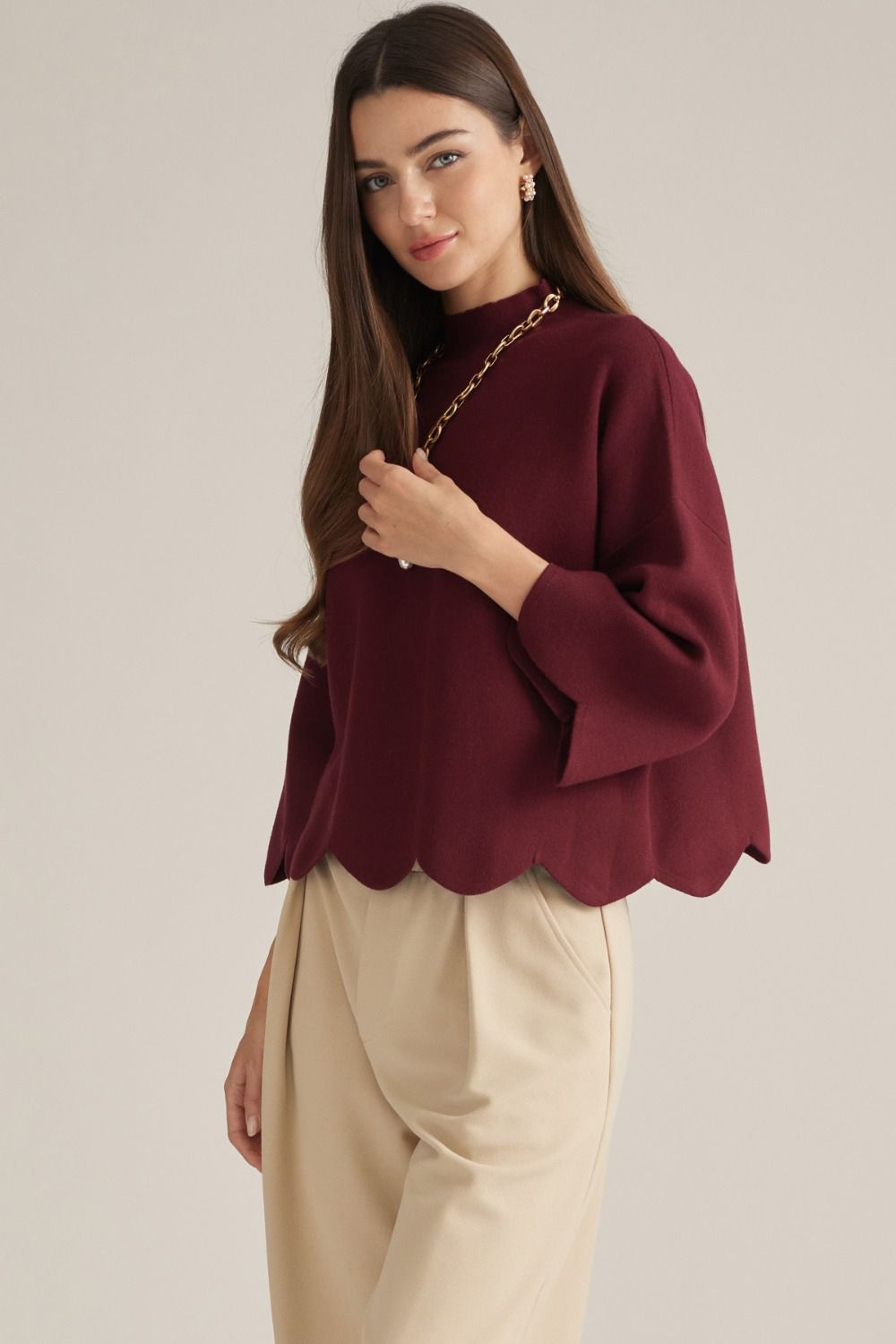 Scalloped Edge Sweater