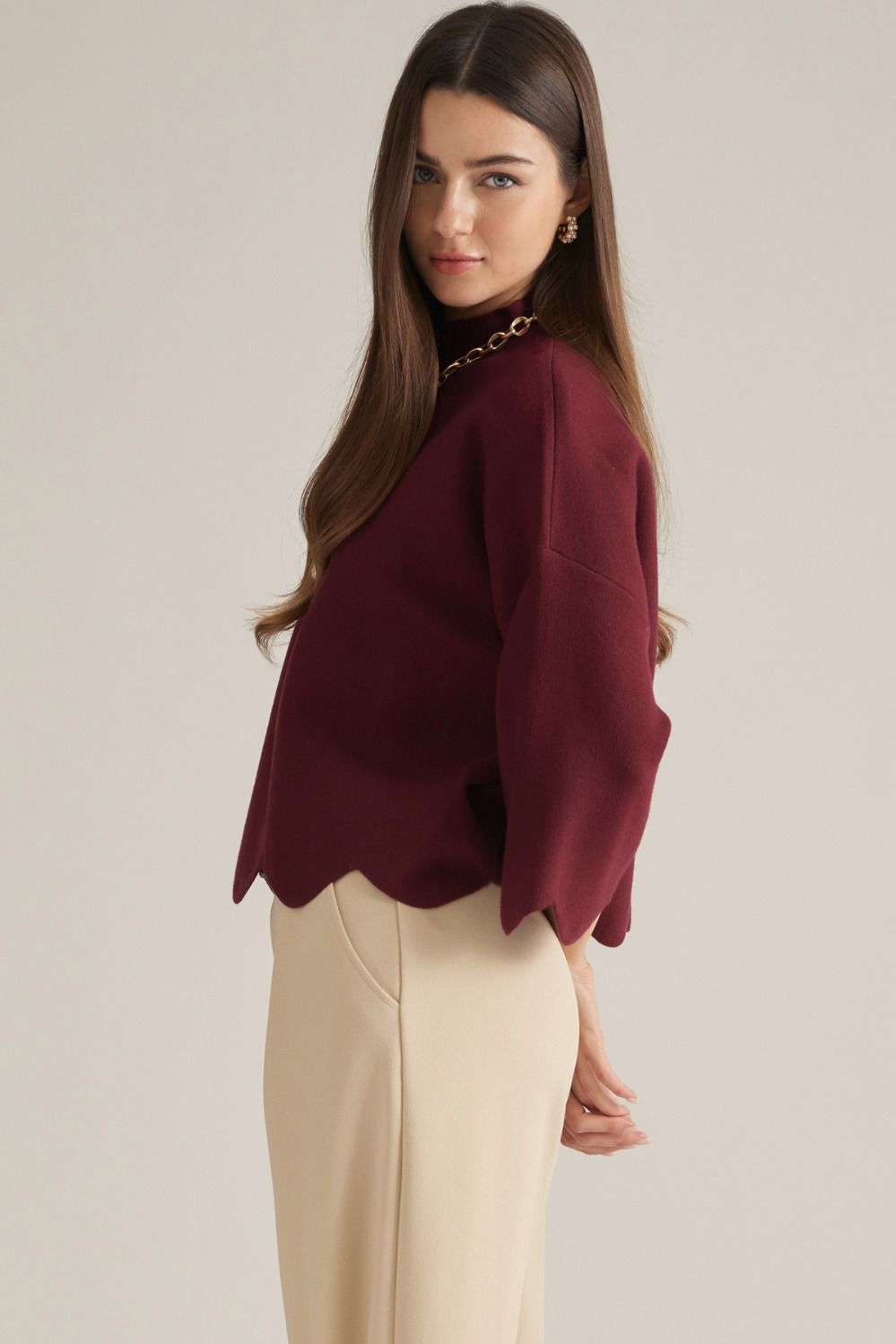 Scalloped Edge Sweater