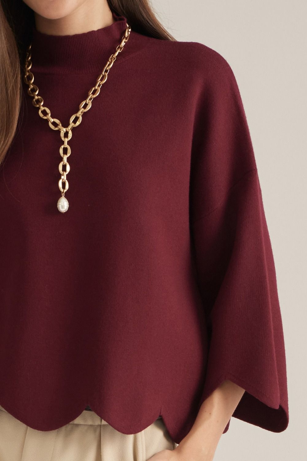 Scalloped Edge Sweater