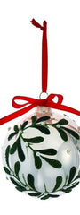 White Mistletoe Ball or Tear Drop Ornament