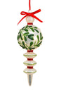 8.25" Glass Mistletoe Kisses Finial