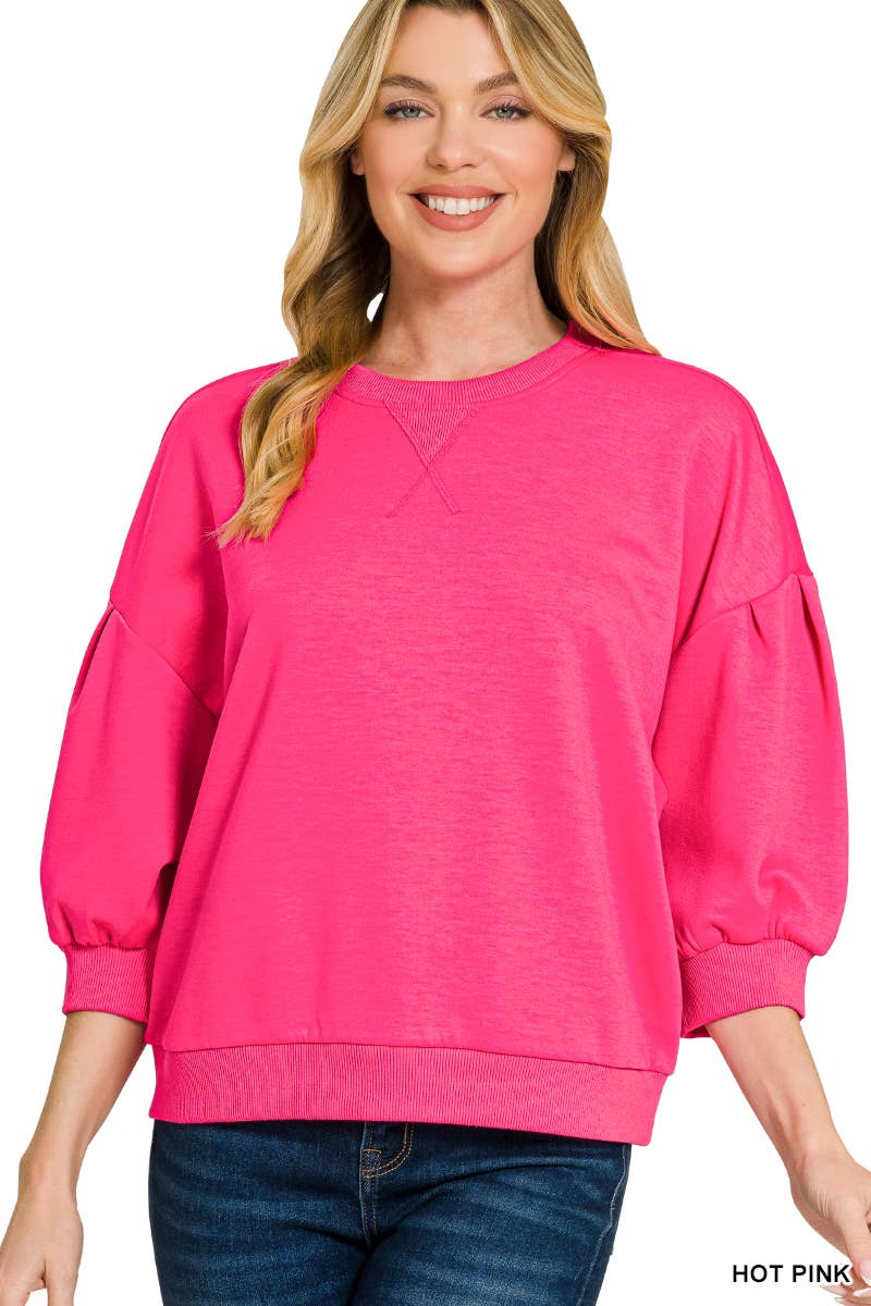 42POPS - `Scuba Dolman Sleeve Pullover SI-29323 Zenana