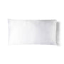 White satin pillowcase on a white background
