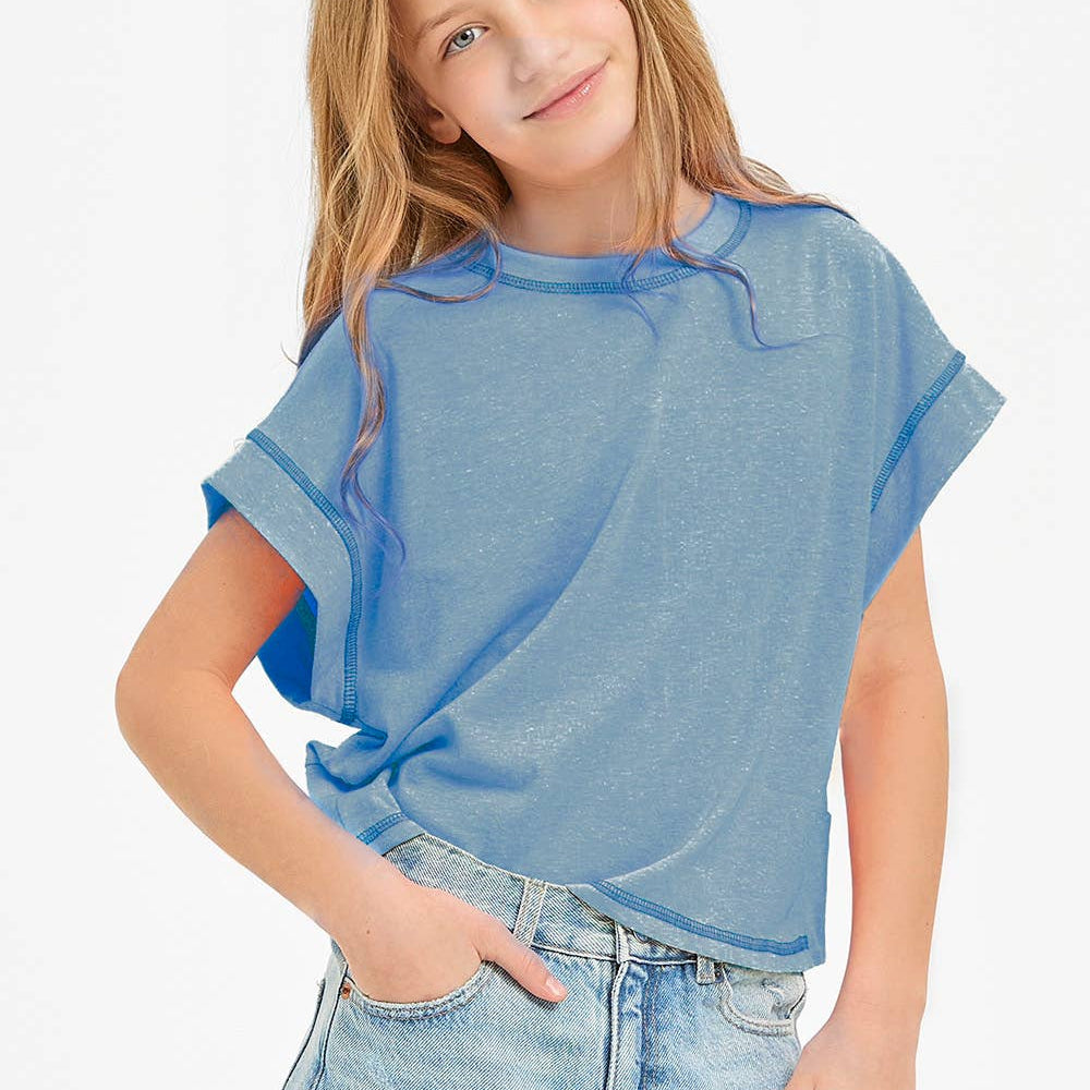 Good Girl - Overlap Open Back Reverse Stitched Top