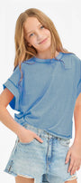 Good Girl - Overlap Open Back Reverse Stitched Top