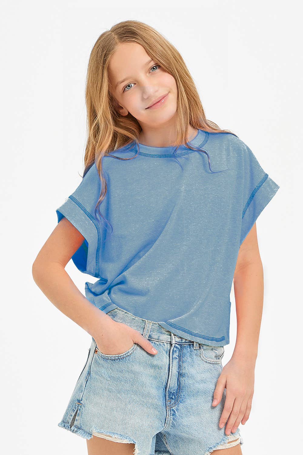 Good Girl - Overlap Open Back Reverse Stitched Top