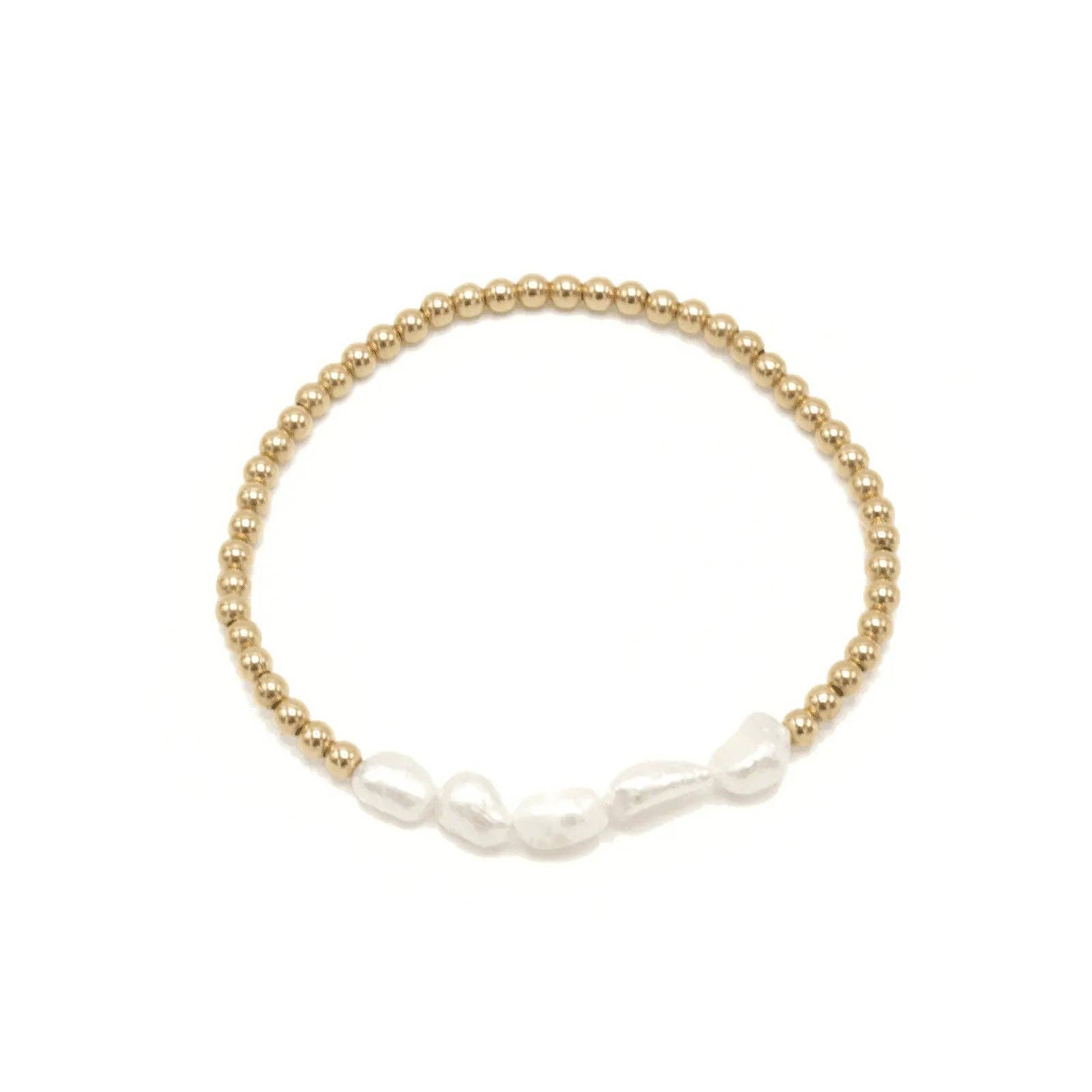 erin gray - Baroque Row Pearl Bracelet in 14k Gold-Filled