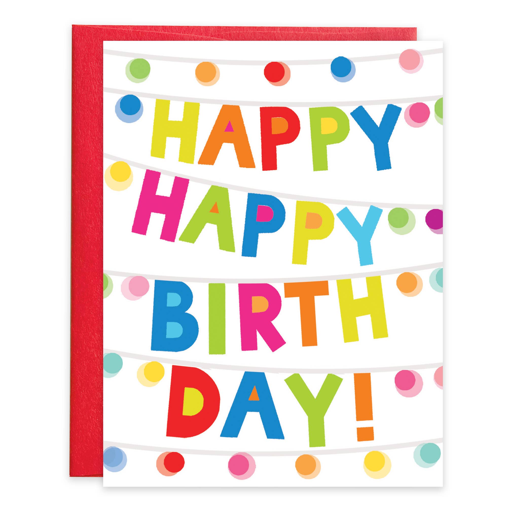 Colorful birthday card with 'Happy Birthday!' text on a white background