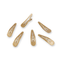 Set of gold hair clips on a white background