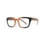 Eyeglasses with a tortoiseshell frame on a white background